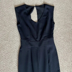 Straight Leg Short Sleeve  Open Back Jumpsuit | Size XS Black